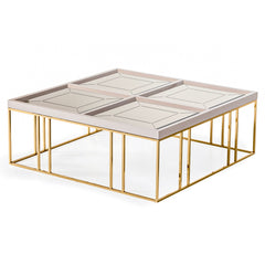 Carmela Shimmer Ivory Cocktail Table - Ornate Home