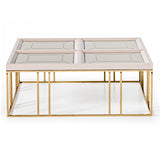 Carmela Shimmer Ivory Cocktail Table - Ornate Home