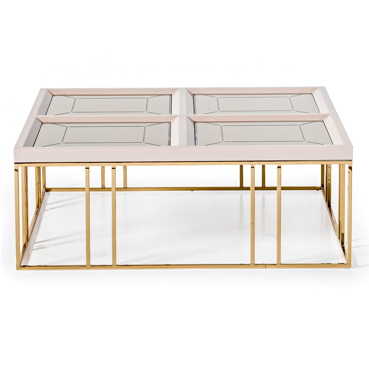 Carmela Shimmer Ivory Cocktail Table - Ornate Home