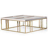 Carmela Shimmer Ivory Cocktail Table - Ornate Home