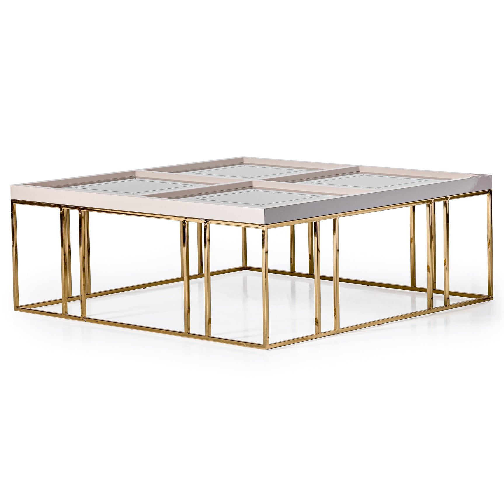 Carmela Shimmer Ivory Cocktail Table - Ornate Home