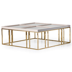 Carmela Shimmer Ivory Cocktail Table - Ornate Home