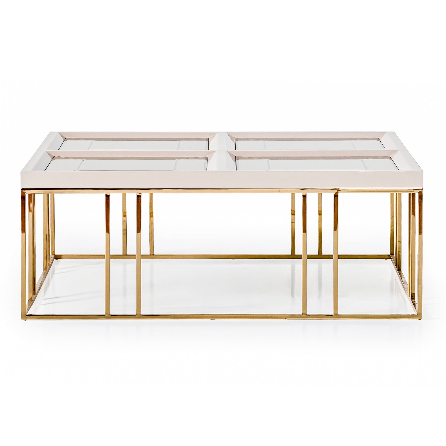 Carmela Shimmer Ivory Cocktail Table - Ornate Home