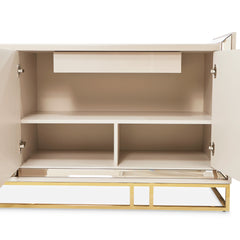 Carmela Shimmer Ivory Console Table - Ornate Home