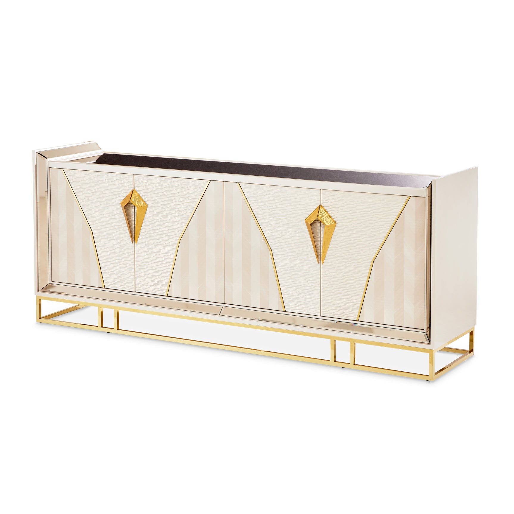 Carmela Shimmer Ivory Console Table - Ornate Home