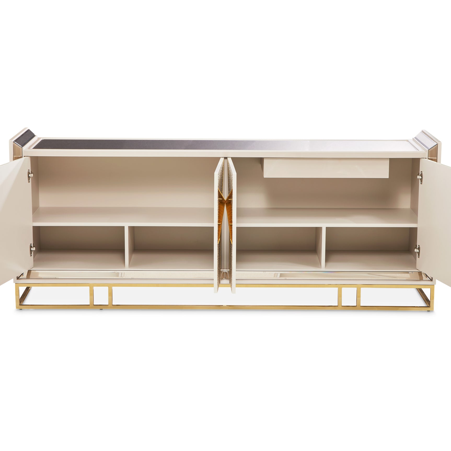Carmela Shimmer Ivory Console Table - Ornate Home
