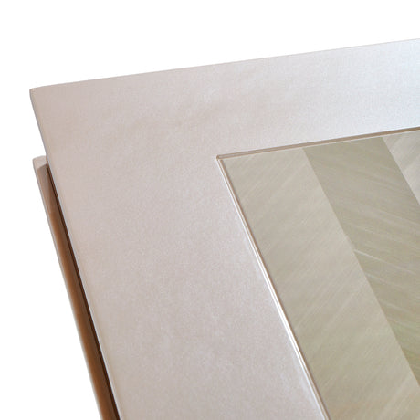 Carmela Shimmer Ivory Double Pedestal Dining Table - Ornate Home