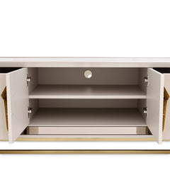 Carmela Shimmer Ivory Media Cabinet - Ornate Home