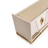 Carmela Shimmer Ivory Media Cabinet - Ornate Home