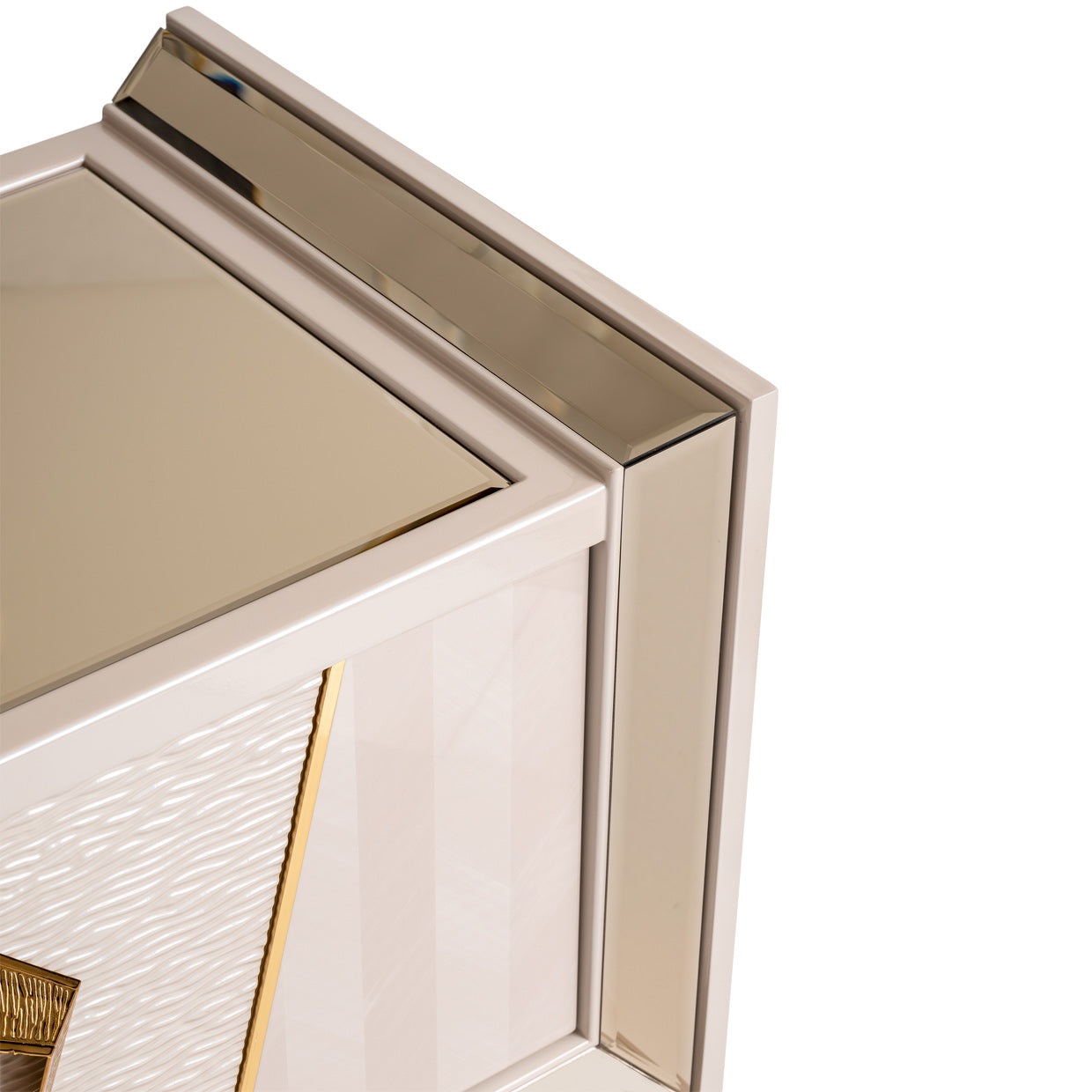 Carmela Shimmer Ivory Media Cabinet - Ornate Home