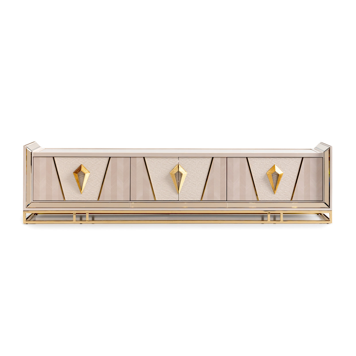 Carmela Shimmer Ivory Media Cabinet - Ornate Home