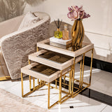 Carmela Shimmer Ivory Nesting Tables (Set of 3) - Ornate Home
