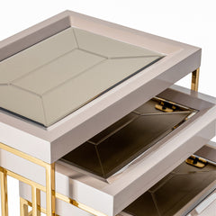 Carmela Shimmer Ivory Nesting Tables (Set of 3) - Ornate Home