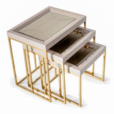 Carmela Shimmer Ivory Nesting Tables (Set of 3) - Ornate Home