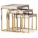 Carmela Shimmer Ivory Nesting Tables (Set of 3) - Ornate Home