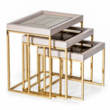 Carmela Shimmer Ivory Nesting Tables (Set of 3) - Ornate Home