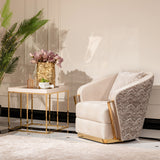 Carmela Shimmer Ivory Side Table - Ornate Home