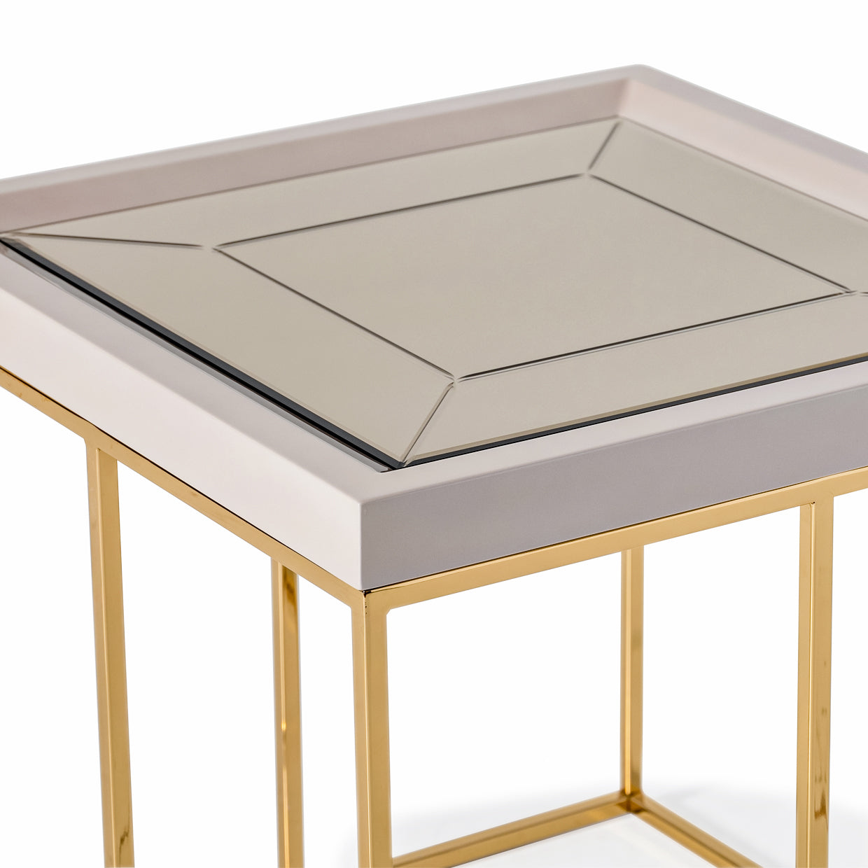 Carmela Shimmer Ivory Side Table - Ornate Home