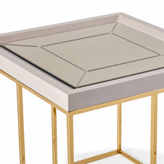 Carmela Shimmer Ivory Side Table - Ornate Home