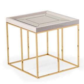 Carmela Shimmer Ivory Side Table - Ornate Home