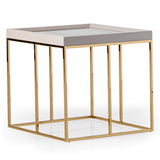Carmela Shimmer Ivory Side Table - Ornate Home