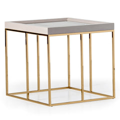 Carmela Shimmer Ivory Side Table - Ornate Home