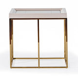Carmela Shimmer Ivory Side Table - Ornate Home