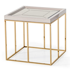 Carmela Shimmer Ivory Side Table - Ornate Home
