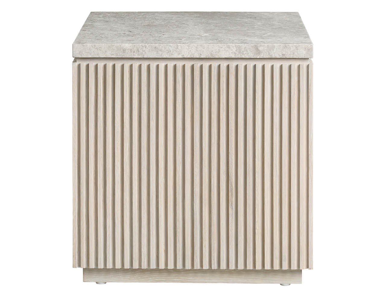 Carmen White Oak/Stone Side Table - Ornate Home
