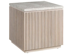 Carmen White Oak/Stone Side Table - Ornate Home