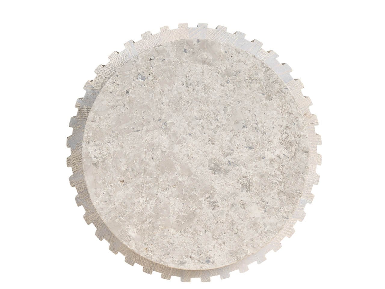 Carmen White Oak/Stone Spot Table - Ornate Home