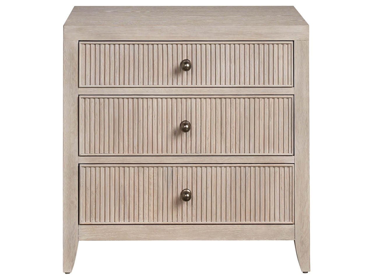 Carmen White Oak Three Drawer Nightstand - Ornate Home