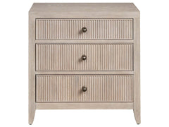 Carmen White Oak Three Drawer Nightstand - Ornate Home