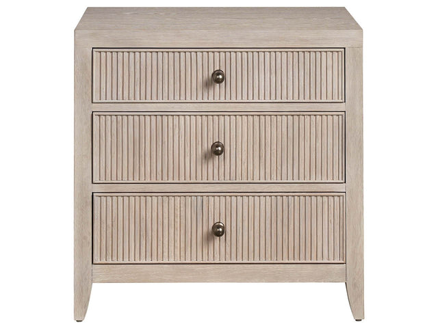Carmen White Oak Three Drawer Nightstand - Ornate Home
