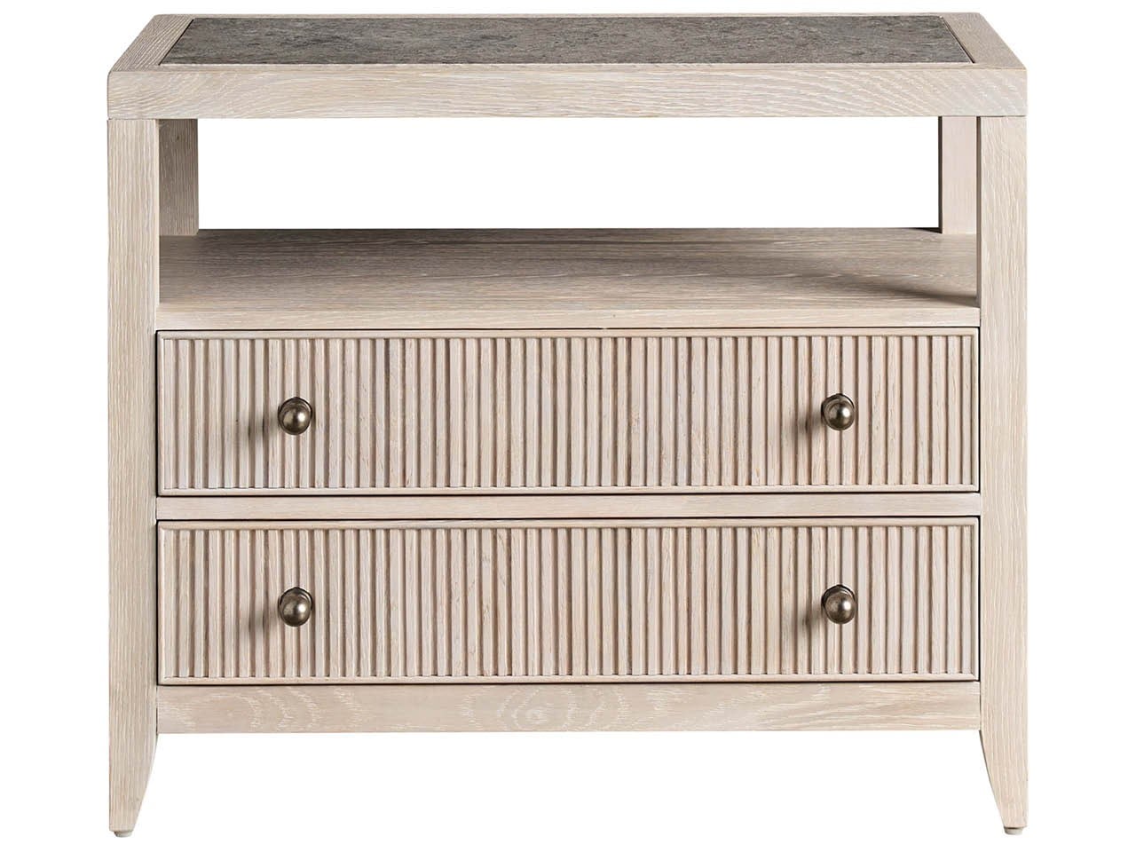 Carmen White Oak Two Drawer Nightstand - Ornate Home