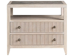 Carmen White Oak Two Drawer Nightstand - Ornate Home