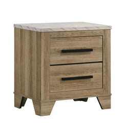 Caro Natural 3-Piece Full Bedroom Set with 2 Nightstands