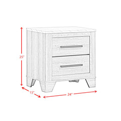 Caro Natural 3-Piece Full Bedroom Set with 2 Nightstands