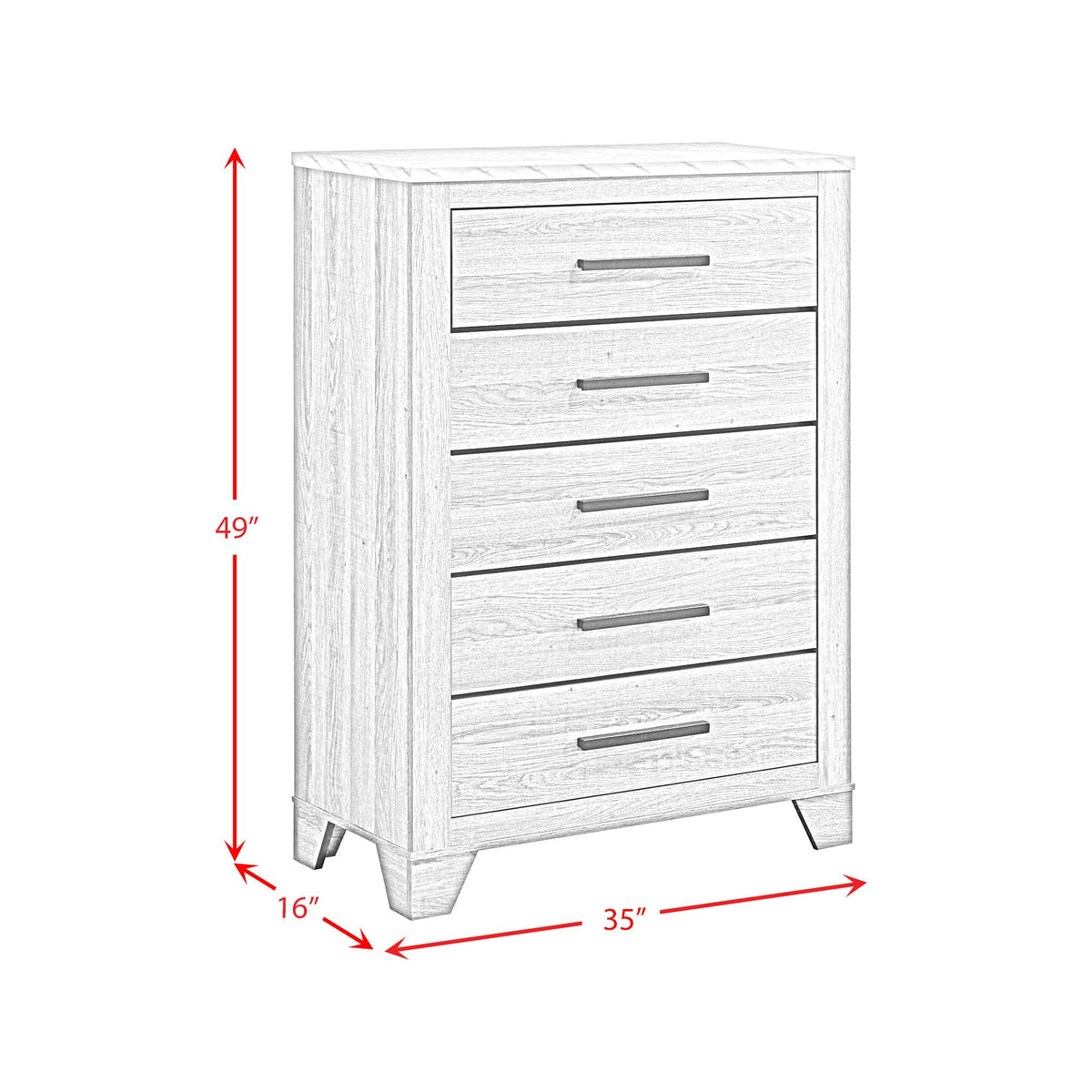 Caro Natural 5-Piece Full Bedroom Set