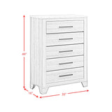 Caro Natural 5-Piece Twin Bedroom Set with 2 Nightstands, Dresser & Chest - Ornate Home