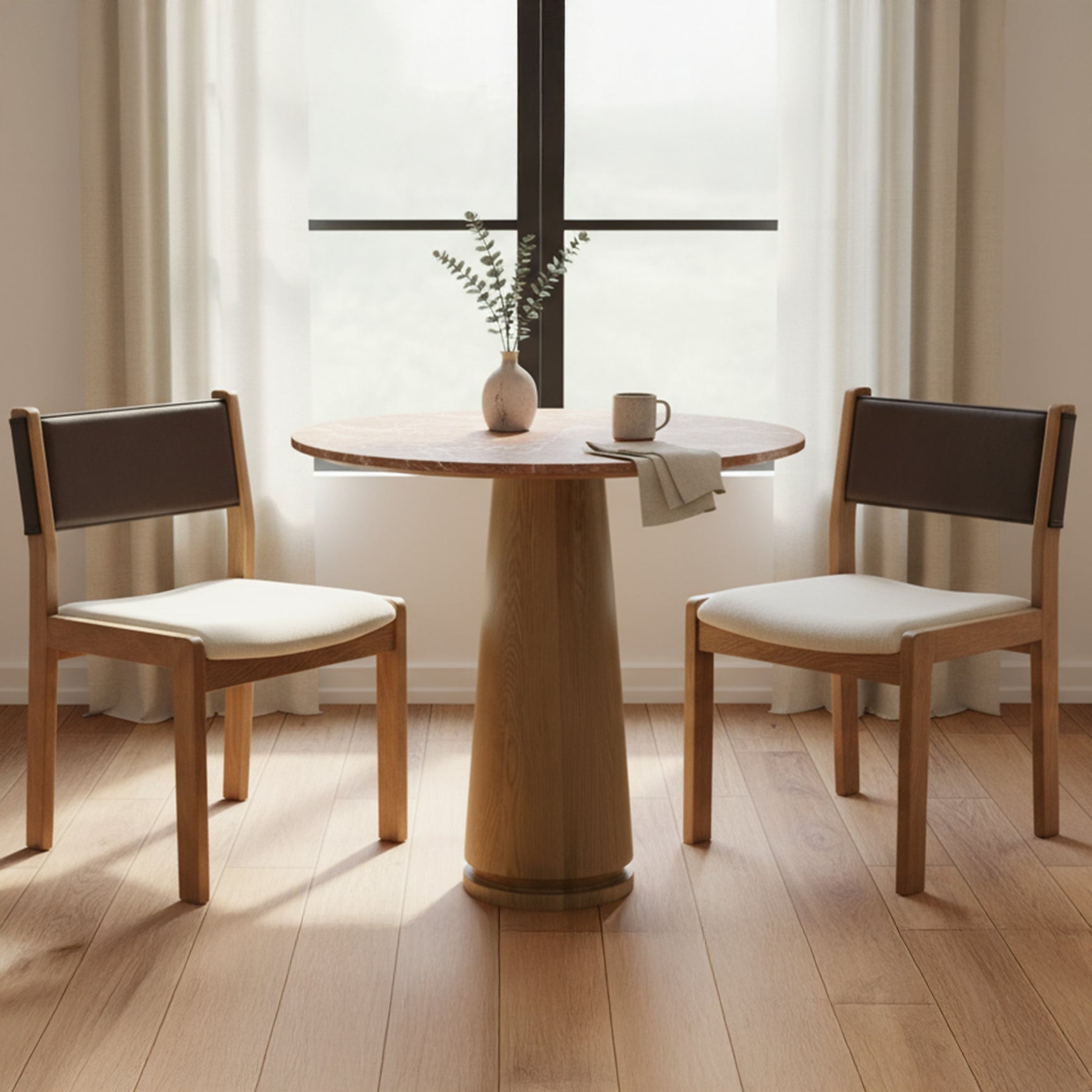 Carol Deep Brown Dining Leather Chair (Set of 2) - Ornate Home