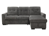 Carolina Dark Gray 2-Piece Reversible Sectional Pull-Out Bed - Ornate Home