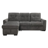 Carolina Dark Gray 2-Piece Reversible Sectional Pull-Out Bed - Ornate Home