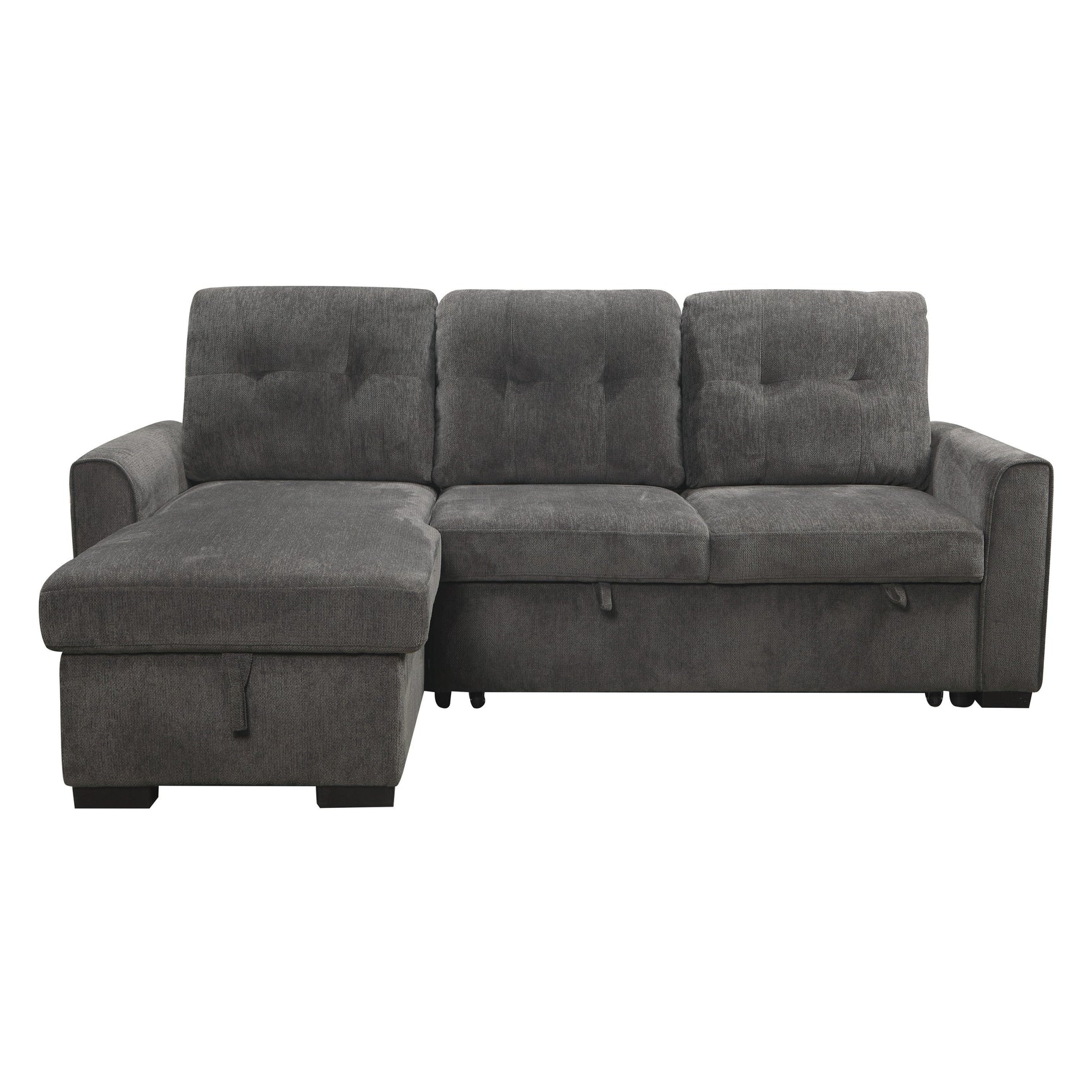 Carolina Dark Gray 2-Piece Reversible Sectional Pull-Out Bed - Ornate Home