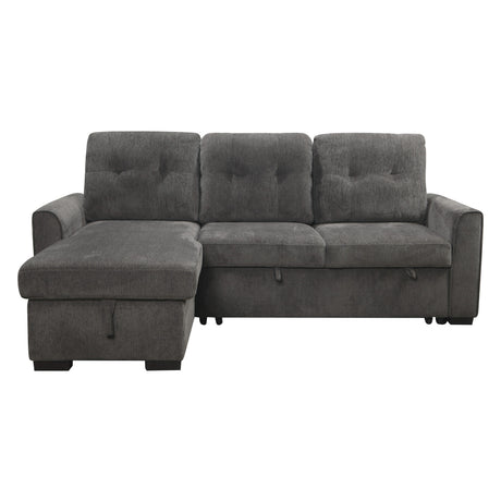 Carolina Dark Gray 2-Piece Reversible Sectional Pull-Out Bed - Ornate Home
