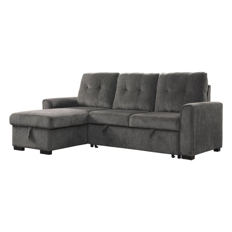 Carolina Dark Gray 2-Piece Reversible Sectional Pull-Out Bed - Ornate Home