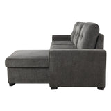 Carolina Dark Gray 2-Piece Reversible Sectional Pull-Out Bed - Ornate Home