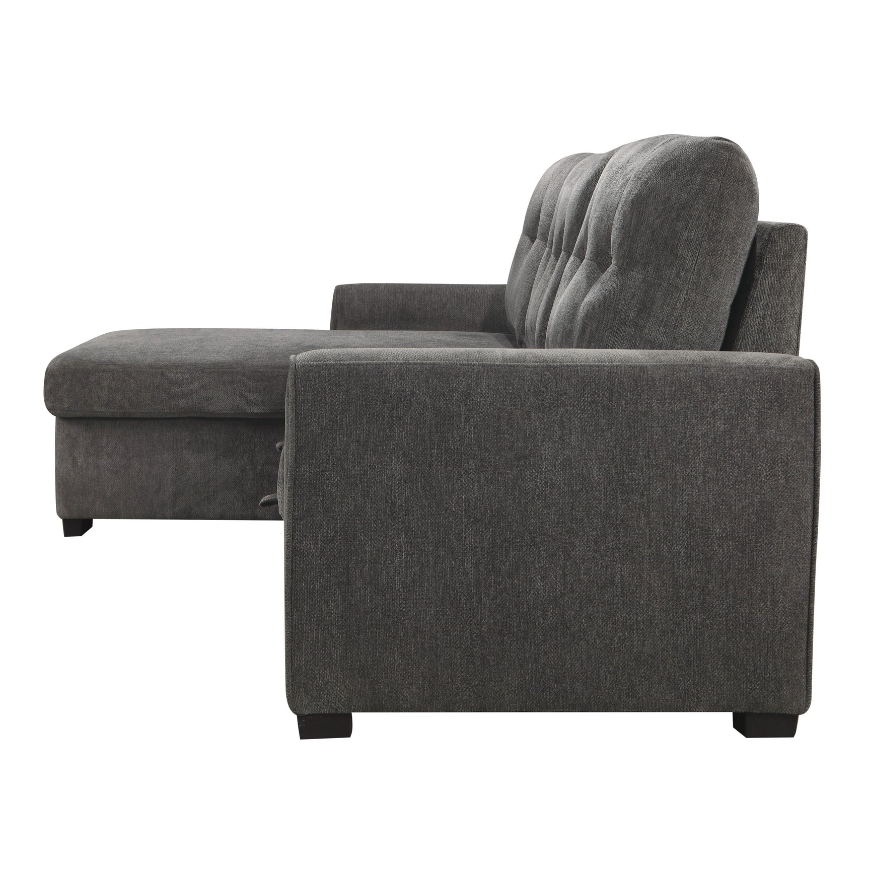 Carolina Dark Gray 2-Piece Reversible Sectional Pull-Out Bed - Ornate Home