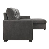 Carolina Dark Gray 2-Piece Reversible Sectional Pull-Out Bed - Ornate Home