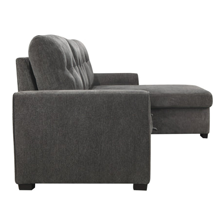 Carolina Dark Gray 2-Piece Reversible Sectional Pull-Out Bed - Ornate Home